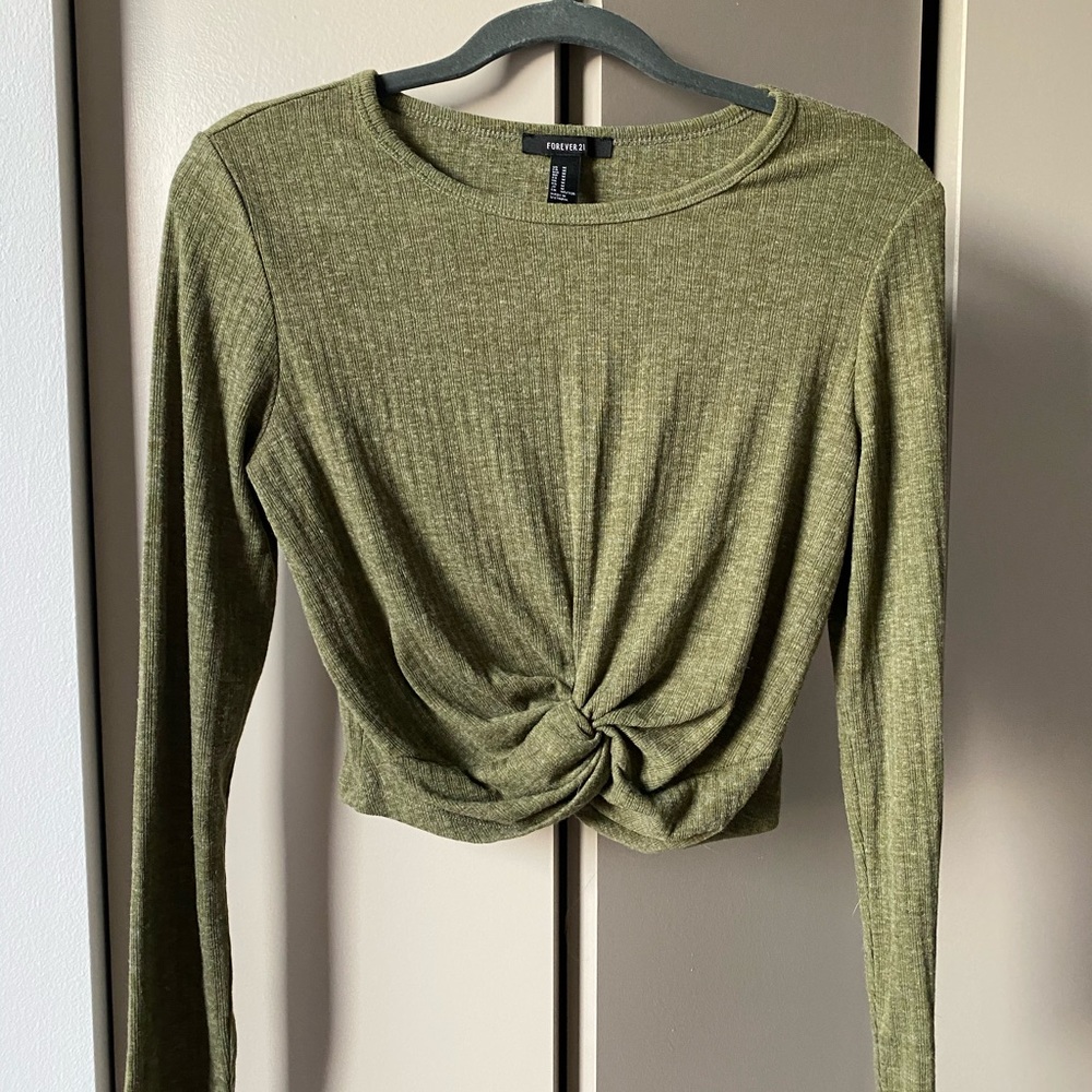 Olive green crop top